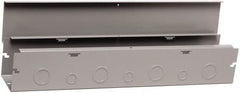 Cooper B-Line - 4" High x 102mm Wide x 48" Long, Screw Mount Solid Wall Wire Duct - Gray, 15 (Bottom) & 15 (Top) Knockouts, Hinged Cover, Steel - Caliber Tooling