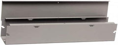 Cooper B-Line - 6" High x 152mm Wide x 24" Long, Screw Mount Solid Wall Wire Duct - Gray, 7 (Bottom) & 7 (Top) Knockouts, Hinged Cover, Steel - Caliber Tooling