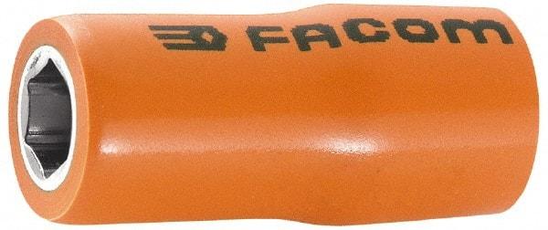 Facom - 1/4" Drive, Standard Hand Socket - 6 Points, 7/8" OAL, Alloy Steel - Caliber Tooling