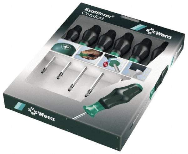 Wera - 6 Piece Torx Screwdriver Set - Bit Sizes: Torx T10, T15, T20, T25, T30 & T40 - Caliber Tooling