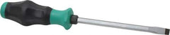 Wera - 262mm OAL Standard Slotted Screwdriver - 150mm Blade Length, Hexagon Shank, Ergonomic Handle - Caliber Tooling