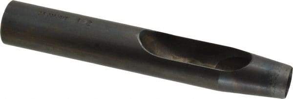 Made in USA - 1/2" Hollow Punch - 5" OAL, Steel - Caliber Tooling