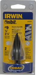 Irwin - 2 Hole Sizes, 7/8 to 1-1/8" Hole Diam Cobalt Step Drill Bit - Caliber Tooling