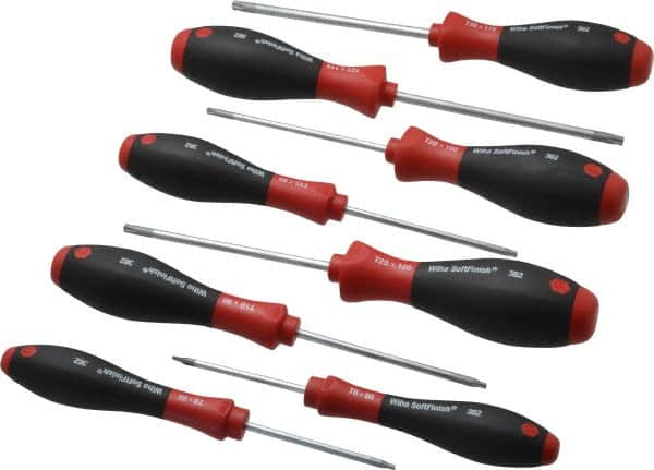 Wiha - 8 Piece Torx Screwdriver Set - Bit Sizes: Torx T6, T8, T10, T15, T20, T25, T27 & T30 - Caliber Tooling