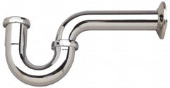 Federal Process - 1-1/2 Outside Diameter, 17 Gauge, P Trap with Wall Pipe - Chrome Coated, Brass - Caliber Tooling