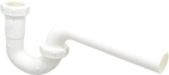 Federal Process - 1-1/4 Outside Diameter, P Trap with Wall Pipe - White, PVC - Caliber Tooling