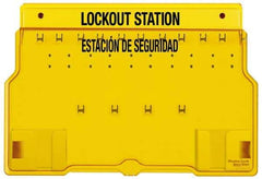 Master Lock - 1 Piece, Empty Polycarbonate Padlock Station - 22 Inch Wide x 15-1/2 Inch High x 1-3/4 Inch Deep, Yellow, Covered - Caliber Tooling