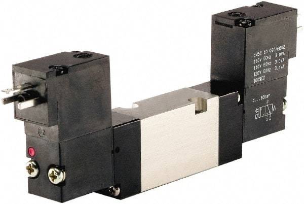 ARO/Ingersoll-Rand - Solenoid Actuator, Solenoid Return, 2 Position, Body Ported Solenoid Air Valve - 24 VDC Input, 1/4 CV, 4 Way, 115 psi, 122° Max Temp - Caliber Tooling