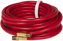 PRO-SOURCE - 3/8" ID x 19/32" OD 25' Long Multipurpose Air Hose - MNPT x MNPT Ends, 300 Working psi, 23 to 150°F, 1/4" Fitting, Red - Caliber Tooling