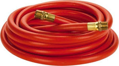 PRO-SOURCE - 1/2" ID x 3/4" OD 25' Long Multipurpose Air Hose - MNPT x MNPT Ends, 300 Working psi, 23 to 150°F, 1/2" Fitting, Orange - Caliber Tooling