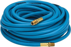 PRO-SOURCE - 1/4" ID x 15/32" OD 50' Long Multipurpose Air Hose - MNPT x MNPT Ends, 300 Working psi, 23 to 150°F, 1/4" Fitting, Blue - Caliber Tooling