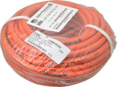 PRO-SOURCE - 1/4" ID x 15/32" OD 50' Long Multipurpose Air Hose - MNPT x MNPT Ends, 300 Working psi, 23 to 150°F, 1/4" Fitting, Orange - Caliber Tooling