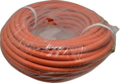 PRO-SOURCE - 3/8" ID x 19/32" OD 100' Long Multipurpose Air Hose - MNPT x MNPT Ends, 300 Working psi, 23 to 150°F, 1/4" Fitting, Orange - Caliber Tooling