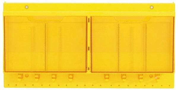 Master Lock - 1 Piece, Empty Polycarbonate Lockout Device and Tag Station - 22 Inch Wide x 11 Inch High x 4-1/8 Inch Deep, Yellow - Caliber Tooling