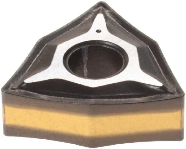 Iscar - WNMG3-1 NF Grade IC8350 Carbide Turning Insert - TiCN/Al2O3/TiN Finish, 80° Trigon, 3/8" Inscr Circle, 5/32" Thick, 1/64" Corner Radius - Caliber Tooling