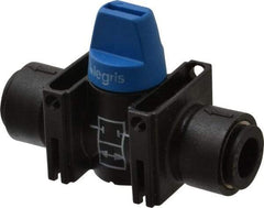 Legris - 3/8" Pipe, Standard Port, Composite Miniature Ball Valve - 1 Piece, Inline - Two Way Flow, Push-to-Connect x Push-to-Connect Ends, Short Handle, 150 WOG - Caliber Tooling