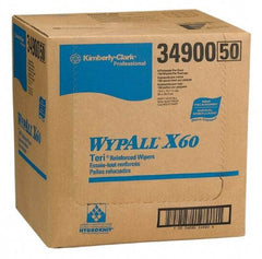 WypAll - X60 Dry Shop Towel/Industrial Wipes - 16-3/4" x 12-1/2" Sheet Size, White - Caliber Tooling