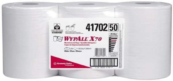 WypAll - X70 Dry Shop Towel/Industrial Wipes - Center Pull, 13-3/8" x 9-3/4" Sheet Size, White - Caliber Tooling