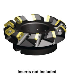 Kennametal - 10" Cut Diam, 2-1/2" Arbor Hole, 9.58mm Max Depth of Cut, 45° Indexable Chamfer & Angle Face Mill - 18 Inserts, SE.W 634... Insert, Right Hand Cut, 18 Flutes, Series KSSM - Caliber Tooling