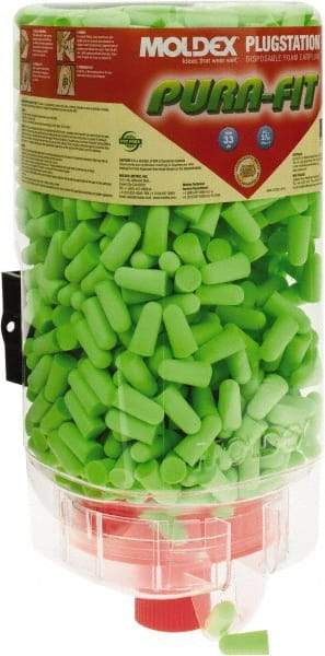 Moldex - Disposable Non-Refillable Earplug Dispenser with 33 dB Earplugs - Green Earplugs, 500 Pairs, Includes Mounting Bracket, Template & Hardware - Caliber Tooling