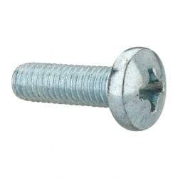 Value Collection - 3/8-16 UNC, 1-1/4" Length Under Head Phillips Drive Machine Screw - Pan Head, Grade 2 Steel, Zinc-Plated Finish, Without Washer - Caliber Tooling