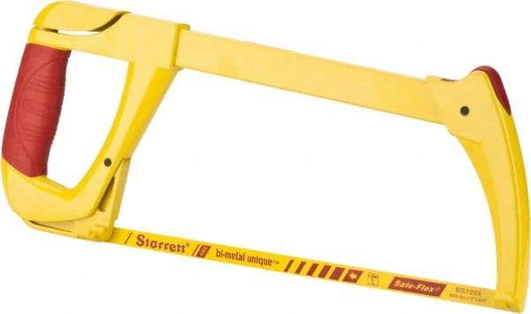 Starrett - 12" Hacksaw Frame - 4-3/8" Throat Depth, Rubber Covered D-Style Handle - Caliber Tooling