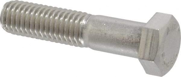 Value Collection - 1/2-13 UNC, 2-1/4" Length Under Head Hex Head Cap Screw - Partially Threaded, Grade 18-8 Stainless Steel, Uncoated, 3/4" Hex - Caliber Tooling