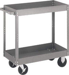 Quantum Storage - 500 Lb Capacity, 30" Wide x 16" Long x 32" High Standard Utility Cart - 2 Shelf, Steel - Caliber Tooling