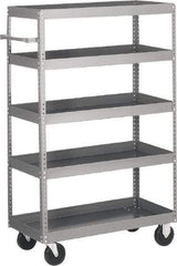 Quantum Storage - 1,000 Lb Capacity, 36" Wide x 18" Long x 57" High Shelf Cart - 5 Shelf, Steel - Caliber Tooling