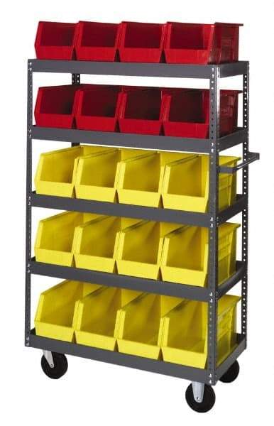 Quantum Storage - 1,000 Lb Capacity, 36" Wide x 18" Long x 57" High Shelf Cart - 5 Shelf, Steel - Caliber Tooling