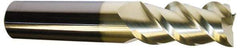 Accupro - 5/8", 1-1/4" LOC, 5/8" Shank Diam, 3-1/2" OAL, 3 Flute, Solid Carbide Square End Mill - Single End, ZrN Finish, Spiral Flute, 40° Helix, Centercutting, Right Hand Cut, Right Hand Flute - Caliber Tooling