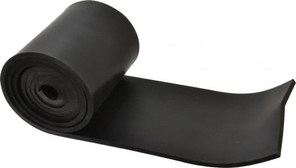 Made in USA - 1/4" Thick x 6" Wide x 60" Long, Buna-N Rubber Strip - Stock Length, 40 Shore A Durometer, 800 to 1,000 psi Tensile Strength, -20 to 170°F, Black - Caliber Tooling