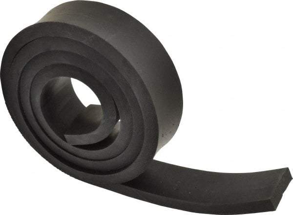 Made in USA - 1/2" Thick x 2" Wide x 60" Long, Buna-N Rubber Strip - Stock Length, 40 Shore A Durometer, 800 to 1,000 psi Tensile Strength, -20 to 170°F, Black - Caliber Tooling