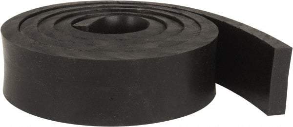 Made in USA - 1/2" Thick x 2" Wide x 60" Long, Neoprene Rubber Strip - Stock Length, 40 Shore A Durometer, 1,000 to 1,200 psi Tensile Strength, -40 to 212°F, Black - Caliber Tooling