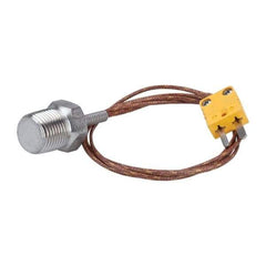 Thermo Electric - 0 to 221°F, K Pipe Plug, Thermocouple Probe - 5 Ft. Cable Length, Mini Connector, 10 Sec Response Time - Caliber Tooling