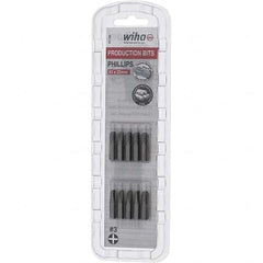 Wiha - #3, Phillips & Insert Screwdriver Bit - 1/4" Drive, 1" OAL - Caliber Tooling