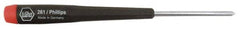 Wiha - #00, 4-5/8" OAL, Standard Phillips Screwdriver - 1-9/16" Blade Length, Ergonomic Handle - Caliber Tooling