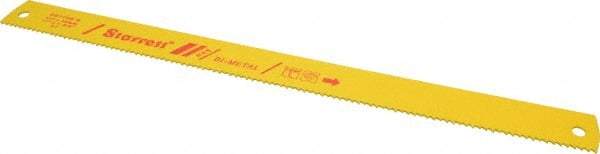 Starrett - 17" Long, 6 Teeth per Inch, Bi-Metal Power Hacksaw Blade - Toothed Edge, 1-3/8" Wide x 0.062" Thick - Caliber Tooling