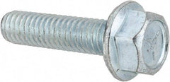 Value Collection - 5/16-18 UNC, 1-1/4" Length Under Head, Hex Drive Flange Bolt - 1-1/4" Thread Length, Grade 5 Steel, Serrated Flange, Zinc-Plated Finish - Caliber Tooling