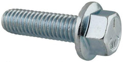 Value Collection - 7/16-14 UNC, 1-1/2" Length Under Head, Hex Drive Flange Bolt - 1-1/2" Thread Length, Grade 5 Steel, Serrated Flange, Zinc-Plated Finish - Caliber Tooling