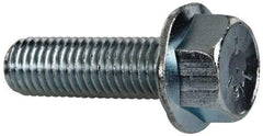 Value Collection - 5/8-11 UNC, 2" Length Under Head, Hex Drive Flange Bolt - 2" Thread Length, Grade 5 Steel, Serrated Flange, Zinc-Plated Finish - Caliber Tooling