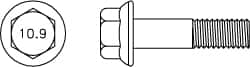 Value Collection - M16x2.00 Metric Coarse, 100mm Length Under Head, Hex Drive Flange Bolt - 50mm Thread Length, Grade 10.9 Alloy Steel, Smooth Flange, Phosphate & Oil Finish - Caliber Tooling