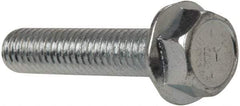 Value Collection - 5/16-18 UNC, 1-1/2" Length Under Head, Hex Drive Flange Bolt - 1-1/2" Thread Length, Grade 8 Steel, Serrated Flange, Zinc-Plated Finish - Caliber Tooling