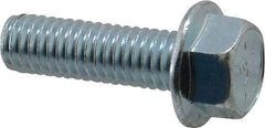 Value Collection - 3/8-16 UNC, 1-1/4" Length Under Head, Hex Drive Flange Bolt - 1-1/4" Thread Length, Grade 8 Steel, Serrated Flange, Zinc-Plated Finish - Caliber Tooling