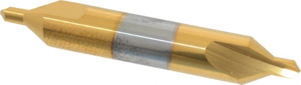 Hertel - #5 Plain Cut 60° Incl Angle Solid Carbide Combo Drill & Countersink - Caliber Tooling