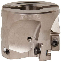 Seco - 4 Inserts, 2" Cut Diam, 3/4" Arbor Diam, 0.669" Max Depth of Cut, Indexable Square-Shoulder Face Mill - 0/90° Lead Angle, 1.575" High, XO.X 1806.. Insert Compatibility, Through Coolant, Series Power Turbo - Caliber Tooling