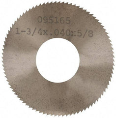 Made in USA - 1-3/4" Diam x 0.04" Blade Thickness x 5/8" Arbor Hole Diam, 90 Tooth Slitting and Slotting Saw - Arbor Connection, Solid Carbide, Concave Ground - Caliber Tooling