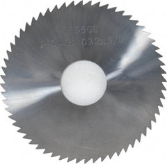 Made in USA - 2-1/4" Diam x 0.032" Blade Thickness x 5/8" Arbor Hole Diam, 60 Tooth Slitting and Slotting Saw - Arbor Connection, Solid Carbide, Concave Ground - Caliber Tooling