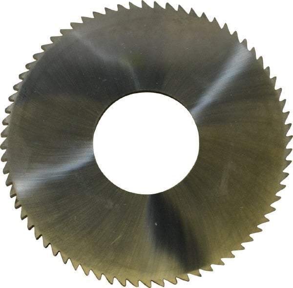 Made in USA - 2-3/4" Diam x 0.128" Blade Thickness x 1" Arbor Hole Diam, 72 Tooth Slitting and Slotting Saw - Arbor Connection, Solid Carbide, Concave Ground - Caliber Tooling