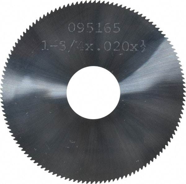 Made in USA - 1-3/4" Diam x 0.02" Blade Thickness, 1/2" Arbor Hole Diam, 130 Teeth, Solid Carbide, Jeweler's Saw - Uncoated - Caliber Tooling